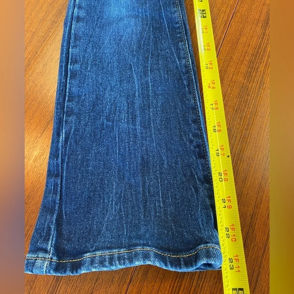 Old Navy Flare Leg Jeans Girls 12 High Rise Dark Wash Blue Stretch Denim Pants